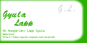 gyula lapp business card